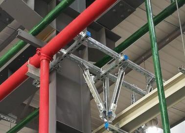 鼓楼该抗震支架的整体式支吊架结构协调性好